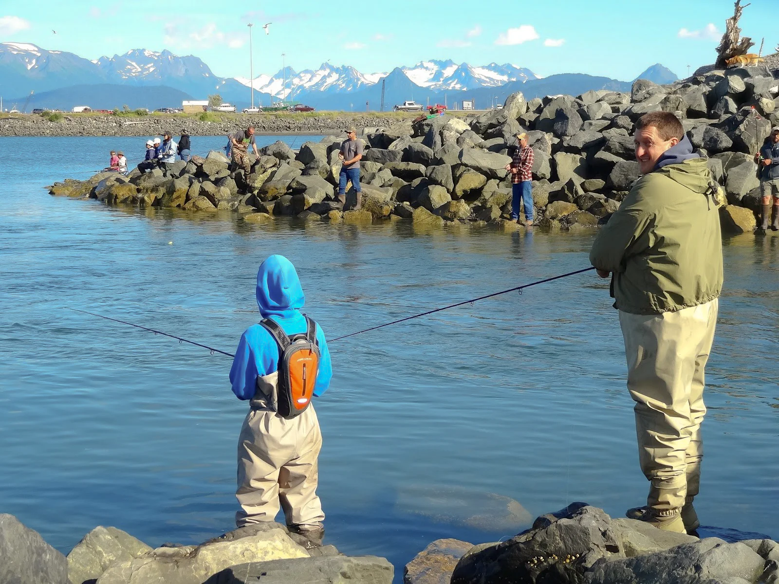 fishing with father and son