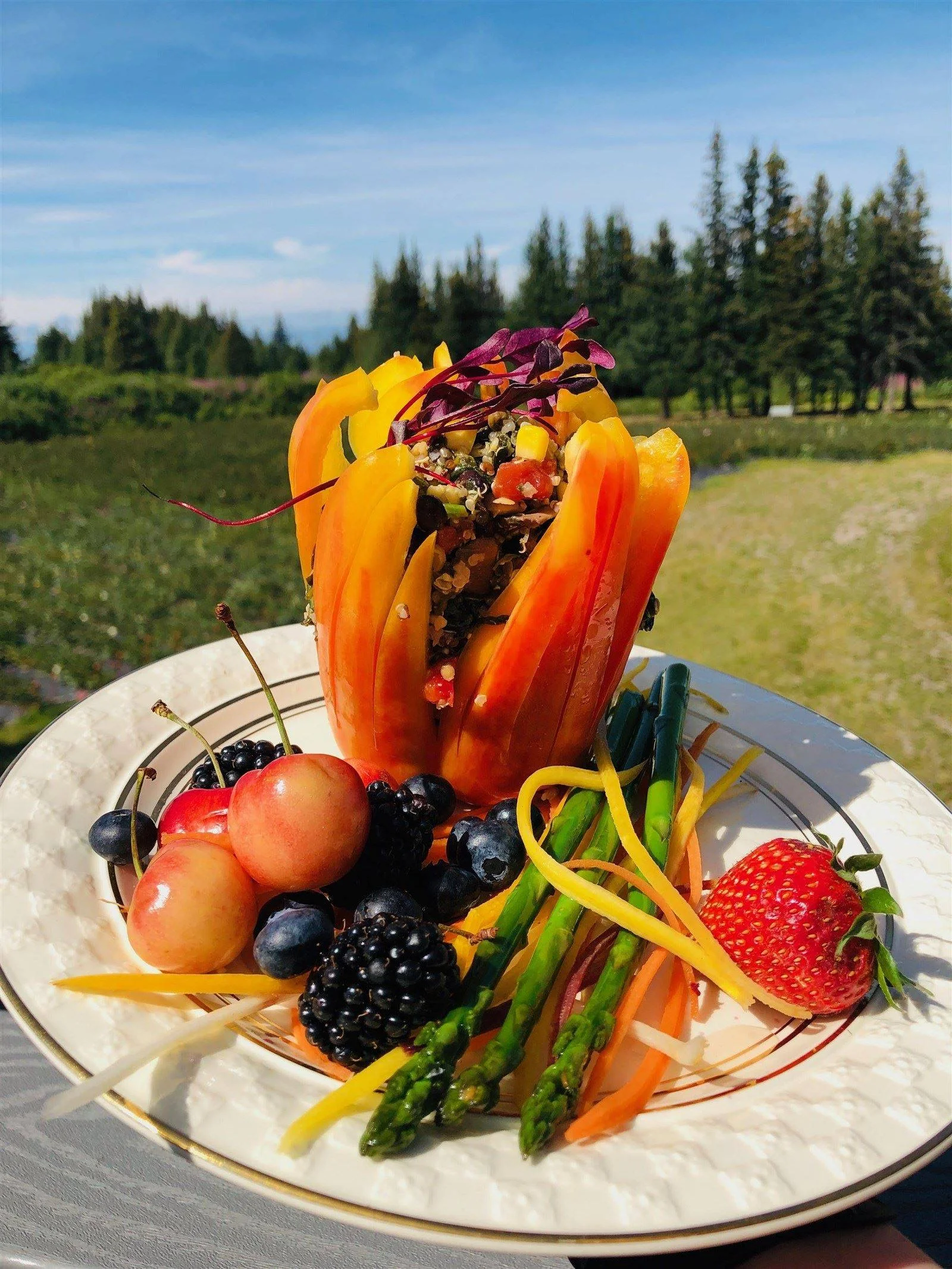 plate of fruit and vegetables