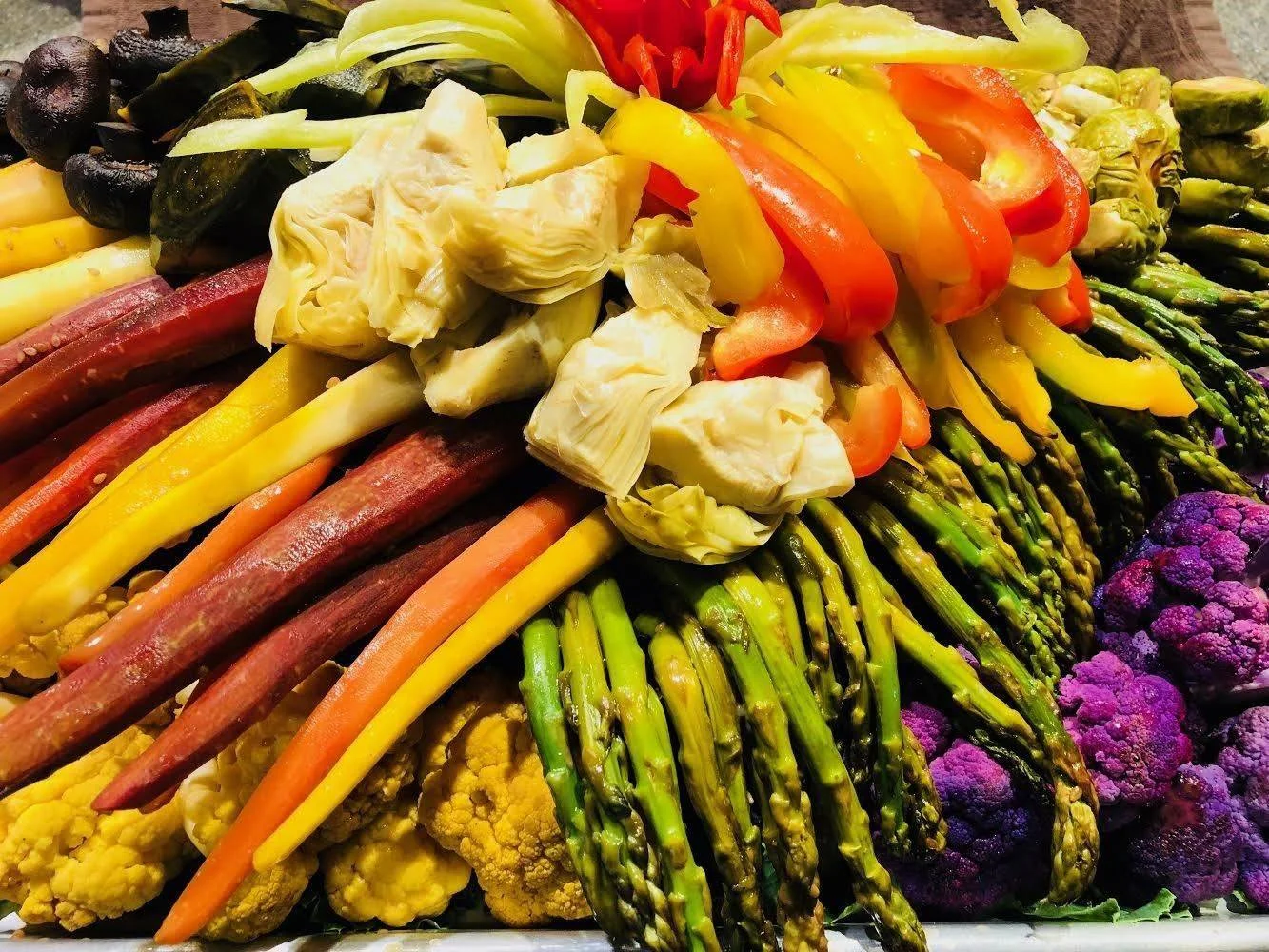 vegetables arranged in a beautiful way